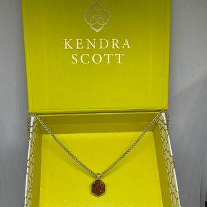 Teo adjustable pendant with amber druzy.